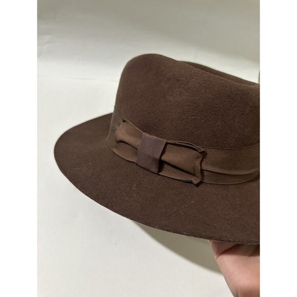 The Cockpit Designer Collection Medium Made In USA Brown Wool fedora Hat Indiana - Picture 5 of 11
